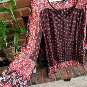 Angie Red and Black Boho Dress